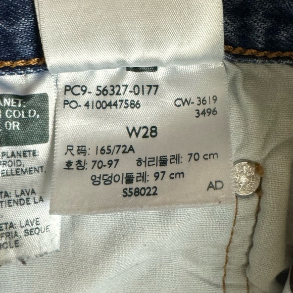 Levi's 501 shorts women 28 high rise button fly denim cut off jeans blue - Picture 7 of 10